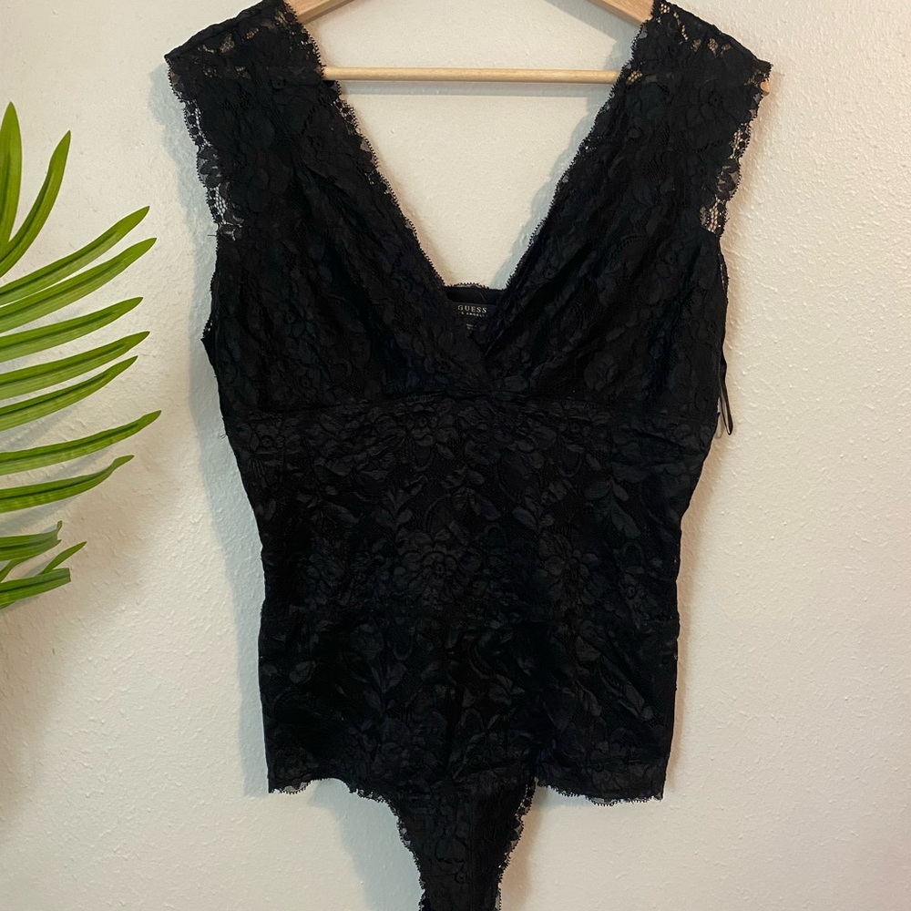 Black Lace GUESS Bodysuit
